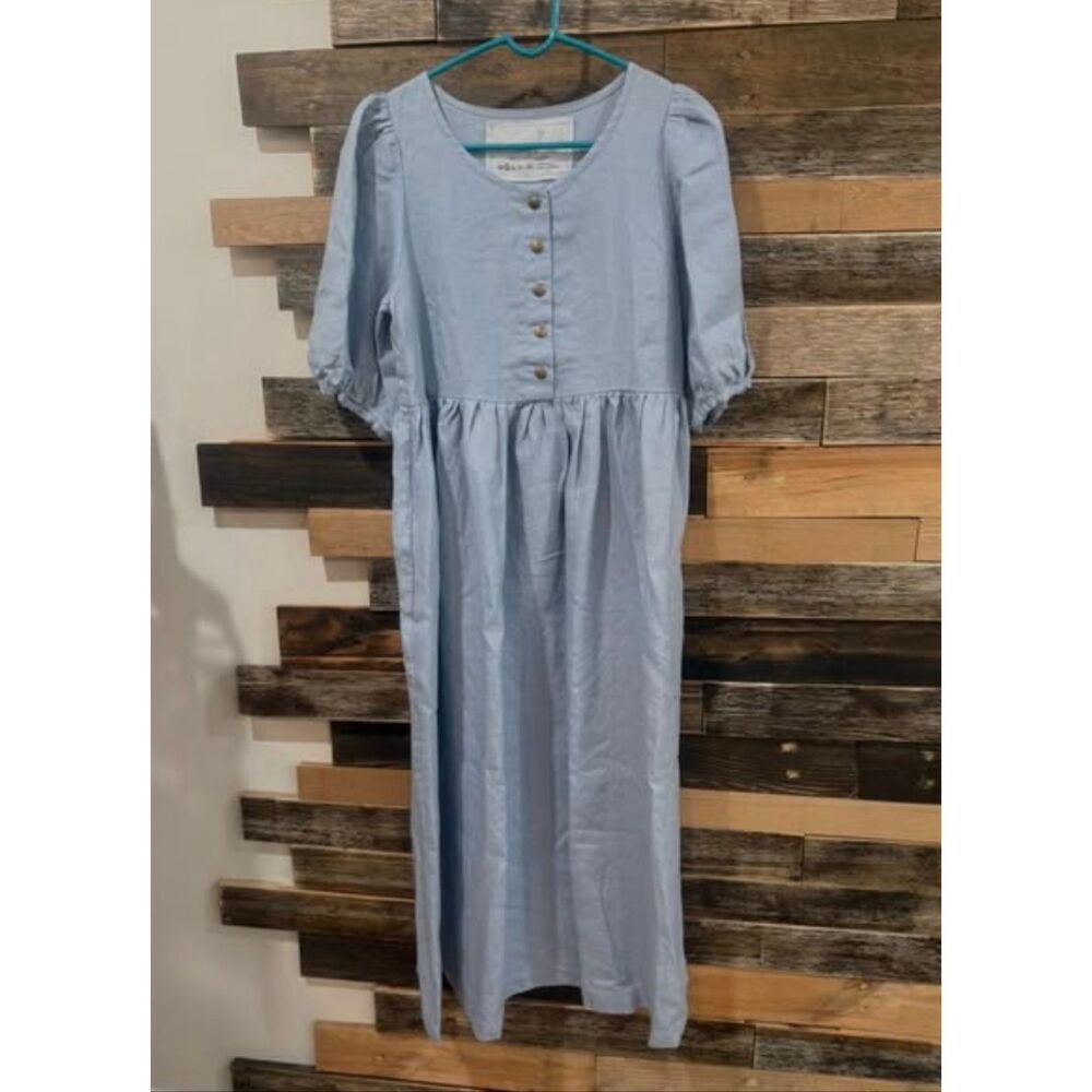 NotPerfectLinen new Tossa boho lagenlook dress July blue size S/M